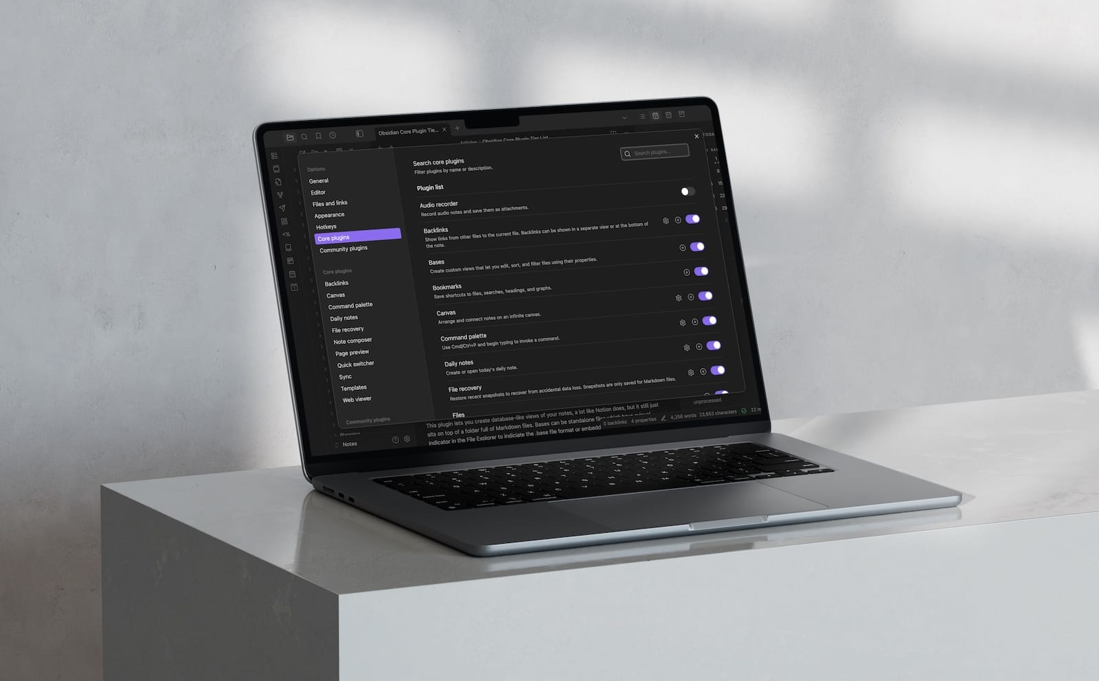 A Tier List of All 30 Obsidian Core Plugins